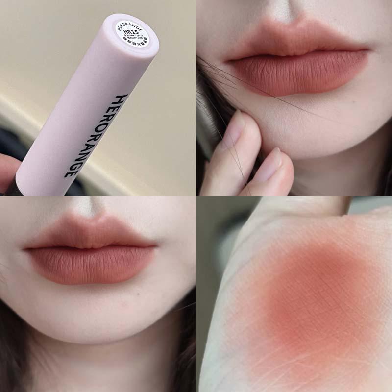 HERORANGE Traumfänger Samt-Lipgloss Matt Nebeliges Nude – Nicht abfärbender, aufhellender Lippenstift für einen natürlichen Look