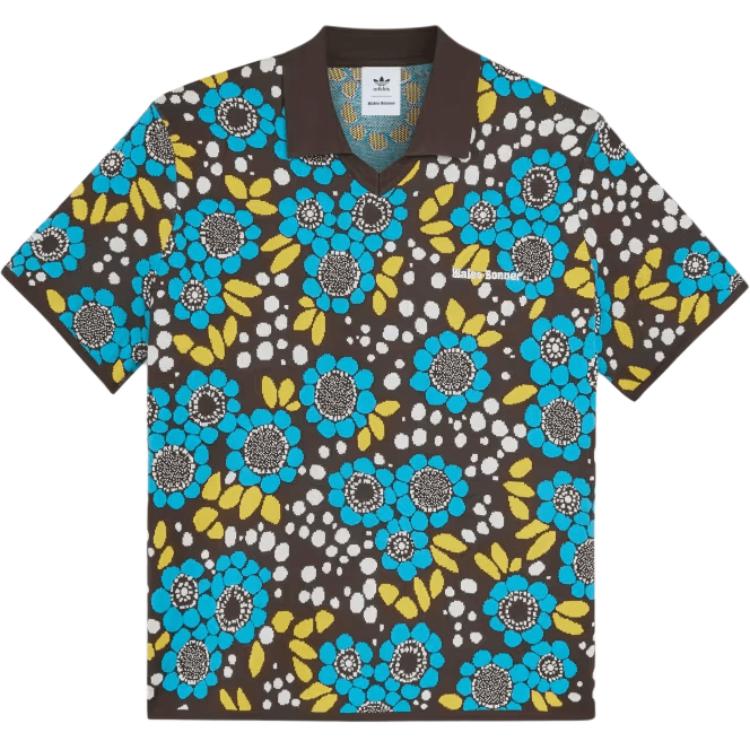 adidas x Wales Bonner Knit Floral Polo Shirt Multicolor Men Tops Multi-Color JJ2931