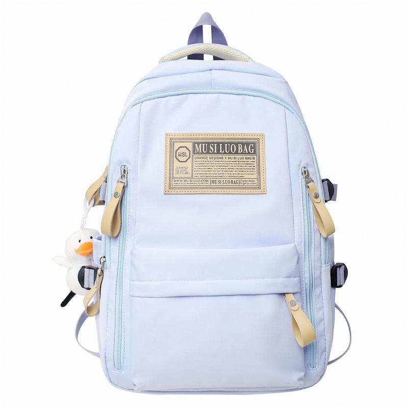 

School Bag Male Junior High School High School High School High Capacity College Student Middle School Student Computer Boys Backpack Girls Burden Re single pack светло-синий