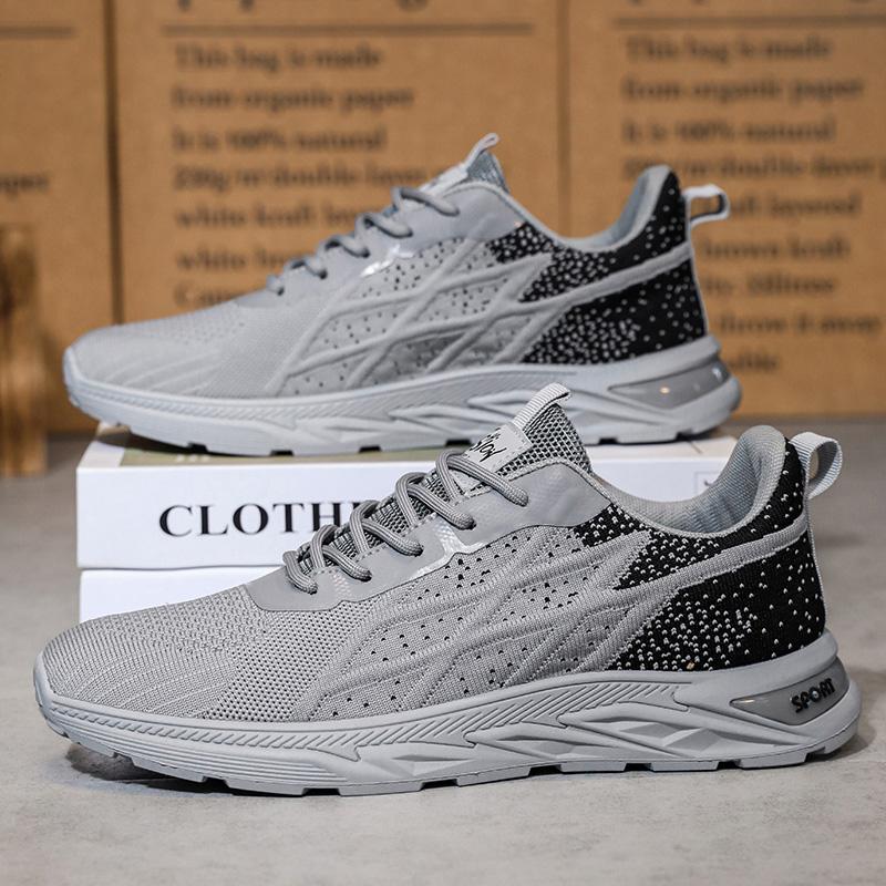 Fashion Mens Running Shoes Breathable Knit Sport Sneakers Cushion Lightweight Casual Gym Athletic Trainers Jogging Tennis Shoes