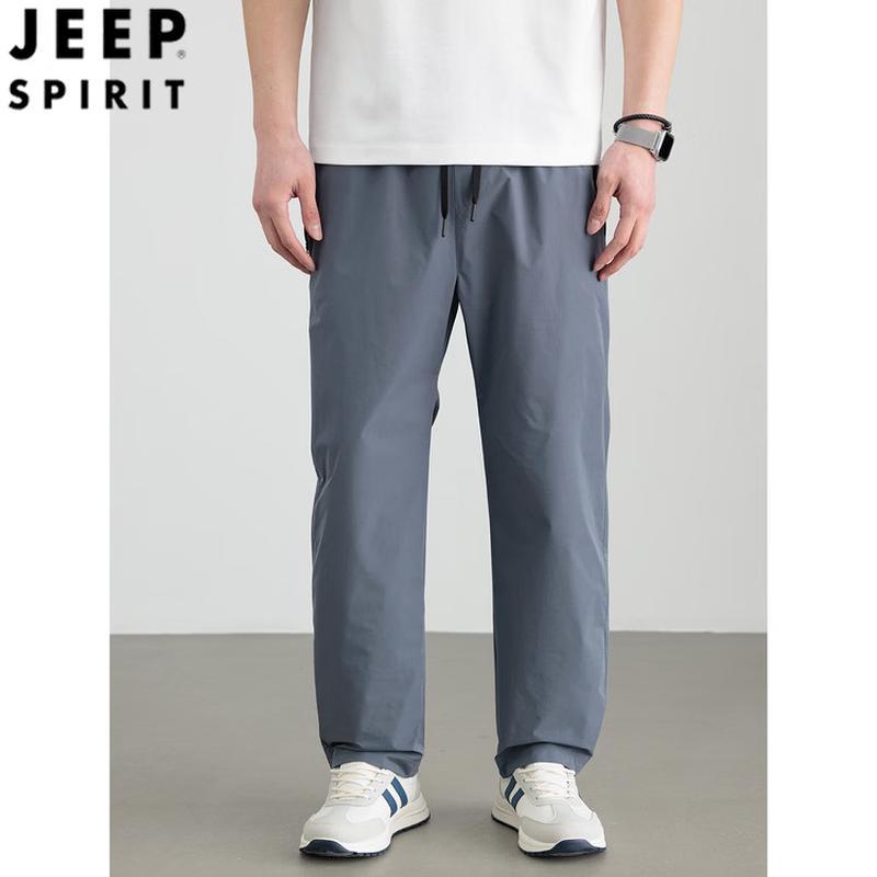 JEEP SPIRIT Men s Straight Fit Elastic Waist Casual Trousers S