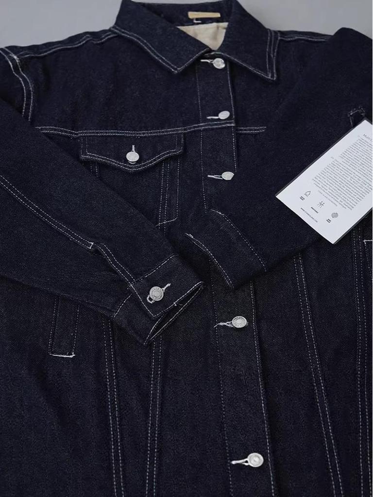 Unisex Podzimní Retro Džínová Bunda s Kamenným Praním, Roztrhanými Detaily a Límcem