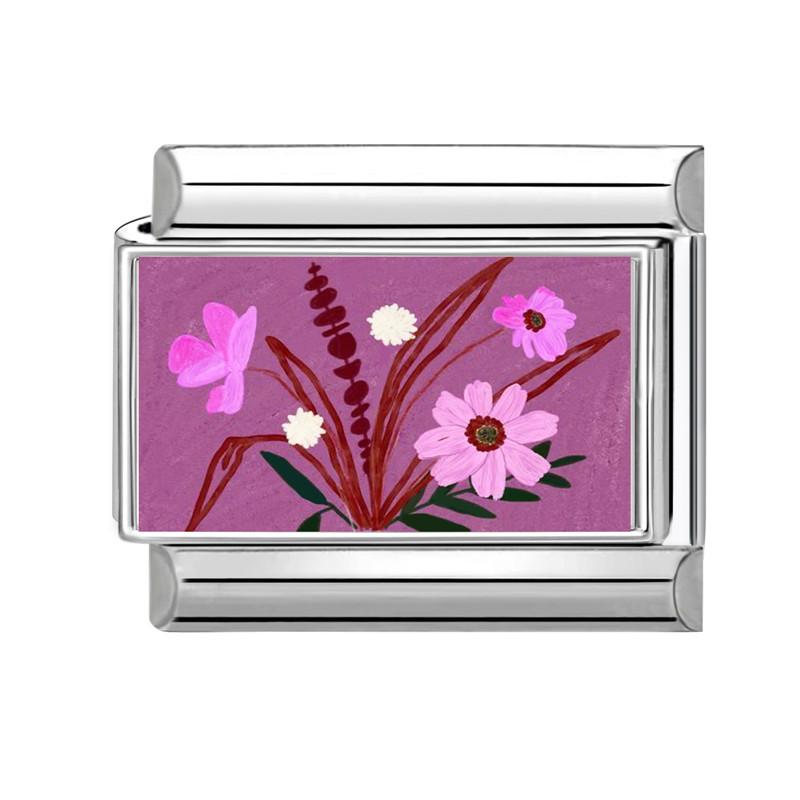 New Brilliant Colorful Flower Butterfly Series Italian Charm Links Fit 9mm Stainless Steel Bracelet Women Men DIY Making Jewelry