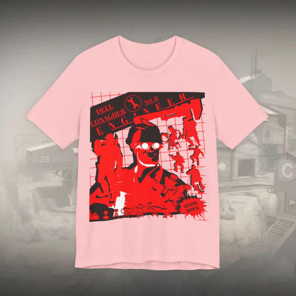 TF2 Inženýr Tričko Streetwear Styl Pánské Volné Tričko Pár Celoroční Streetwear Tričko grafická trička vintage tričko