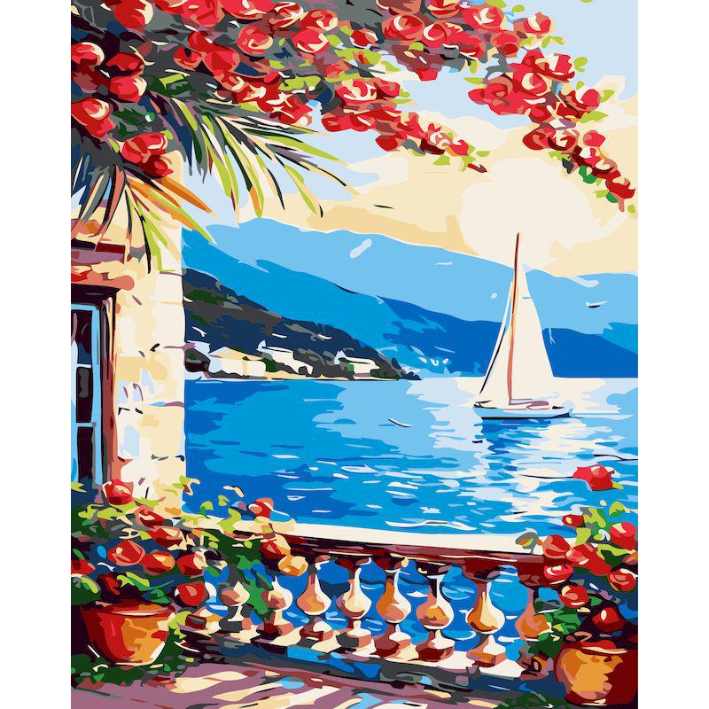 DIY Harbor Painting Kit - 40x50cm Digital Oil Painting Set