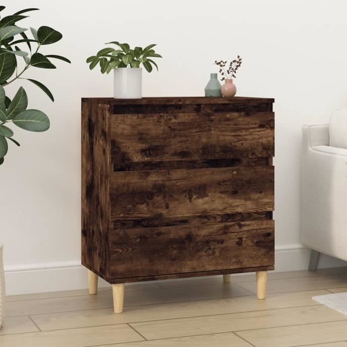 823045 vidaXL Buffet Chêne fumé 60x35x70 cm Bois d'ingénierie