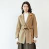 Fanzhen Women's 100% Wool Mid-Length Belted Coat