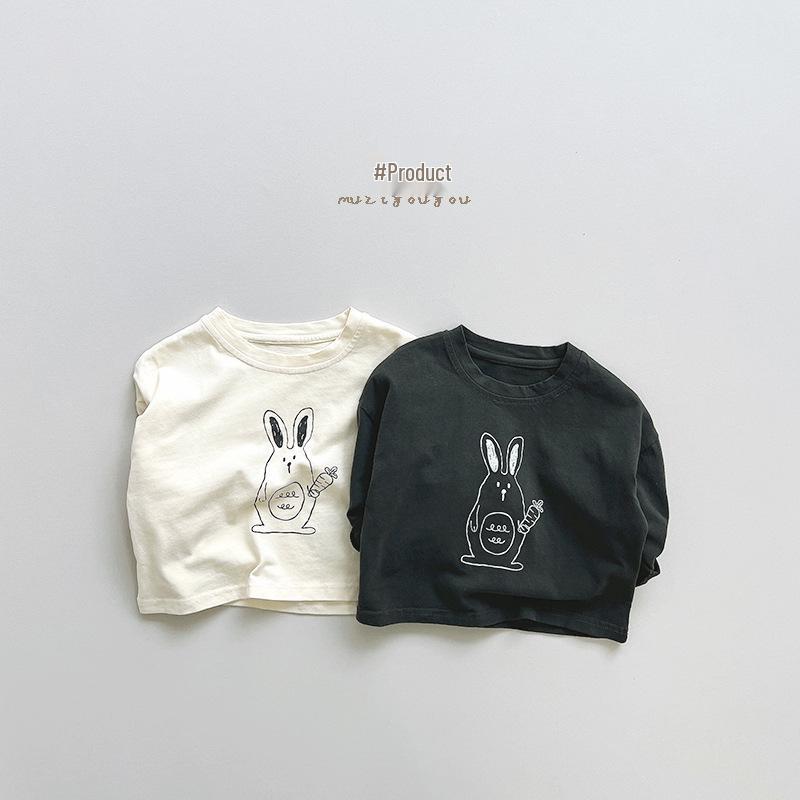 Lively & Cute Cartoon T-Shirt - Spring & Autumn 2025 Collection for Boys & Girls, Baby Pure Cotton Top for Small & Medium Children