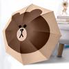 Brown Bear Line Automatic Folding Umbrella, Self-Opening/ Closing, Durable Windproof Travel Umbrella for Outdoor Adventures A0826099