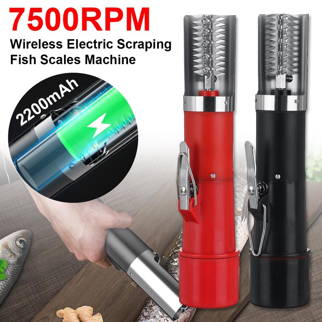 125W 7500RMP Fish Scale Scraper Fish Remover Cleaner Scraper Seafood Tools Portable Charging Cordless Electric Fish Scaler чёрный