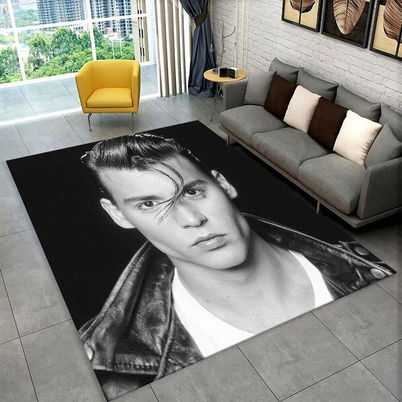 Fashion Johnny Depp Star Carpet Rug for Playroom Bedroom Living Room Sofa Home Decor,kid Game Area Rug Non-slip Floor Mat gift