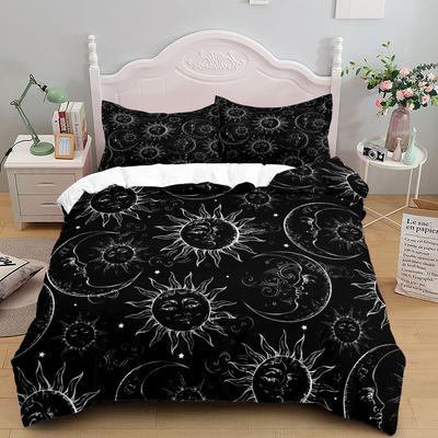 Vintage Himmelskörper Sonne Mond Bettbezug Set King Queen Double Full Twin Einzelgröße Bettwäsche Set