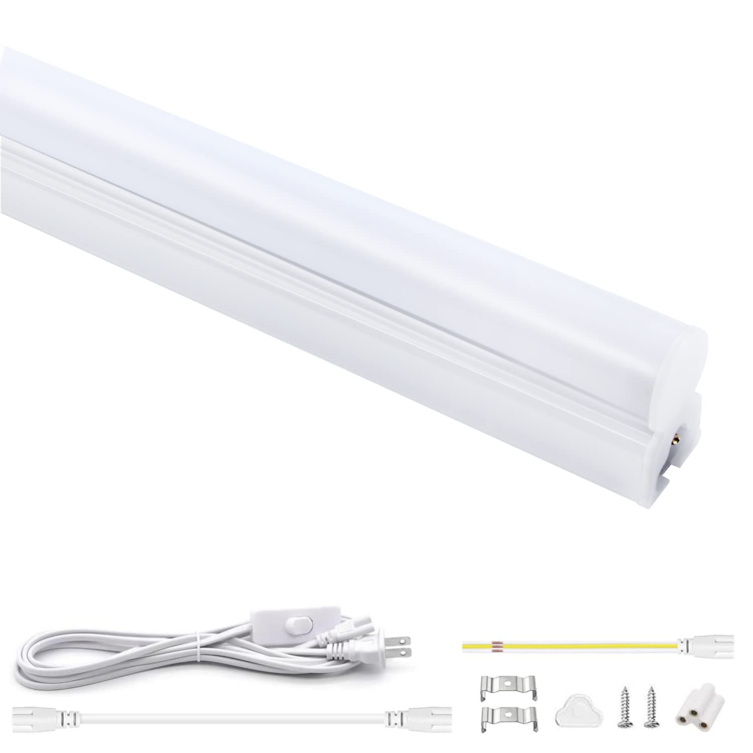 

Bright, energy-saving, integrated LED fluorescent light fixture, 20W, 57cm, T5 straight tube, daylight white, high brightness, 1350LM, 9.5W,