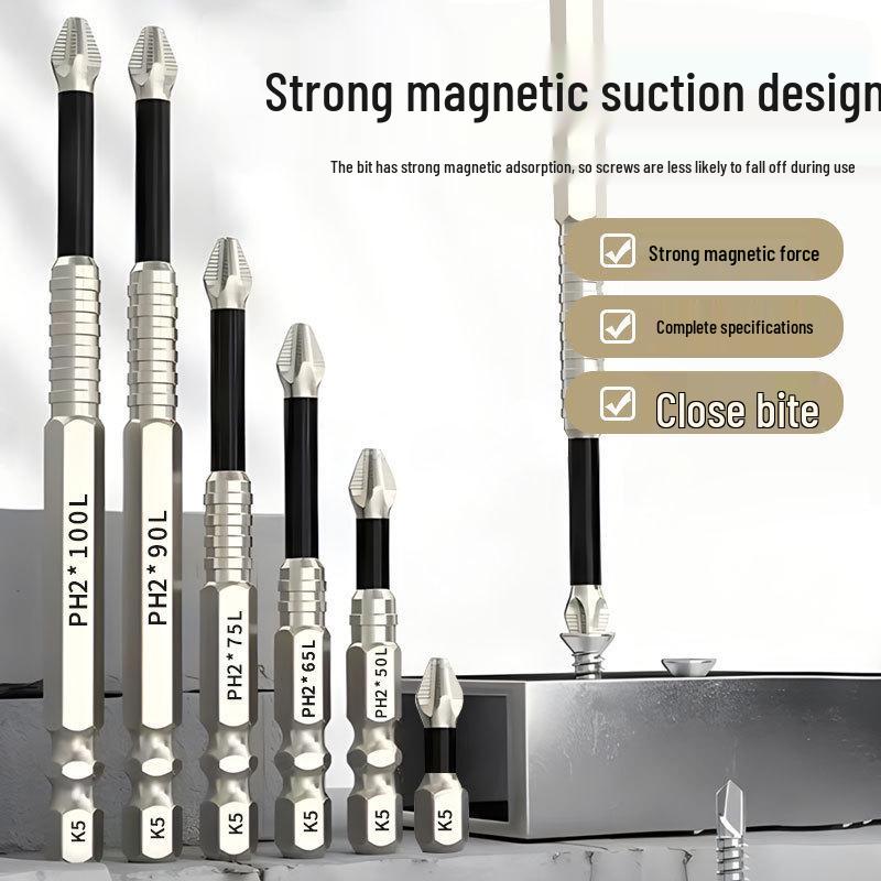 K5 Anti-slip Shockproof Screwdriver Bits Set - High Magnetic Strength & Torque, High Hardness Phillips.