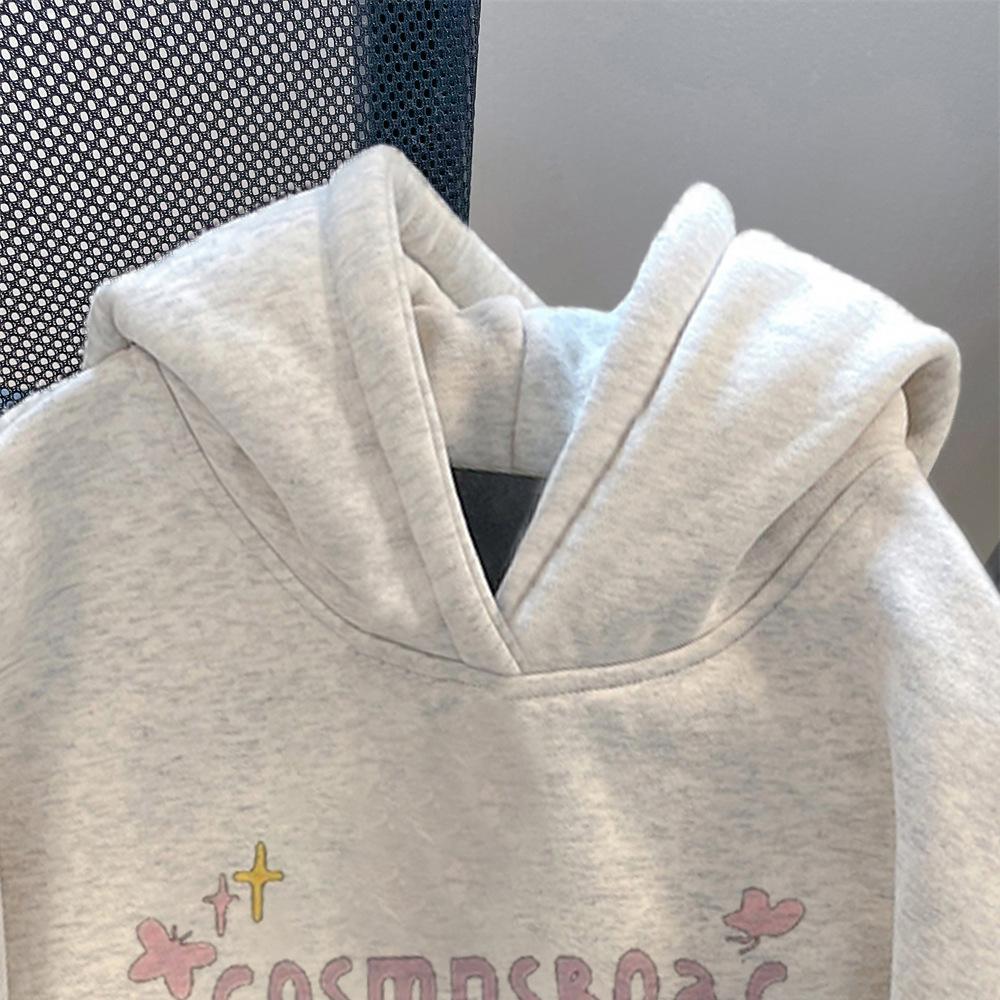 Damen Kapuzenpullover mit langen Ärmeln, Oversized Fit, Lässiger Stil, Feuerwerk-Print, Pullover mit Kapuze, Herbst, Paare, Streetwear Top