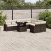 VidaXL Garden Lounge Set 10 Pcs with Brown Cushions Wicker 3267503