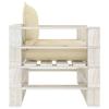 VidaXL Canapé palette de jardin avec coussins crème Bois 3052444