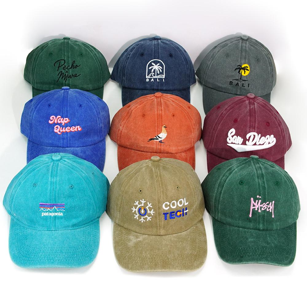 Sporty Common Blank Washed Unstructured Low Profile Dad Hat Custom Logo Cotton Plain Strapback Vintage Baseball Cap