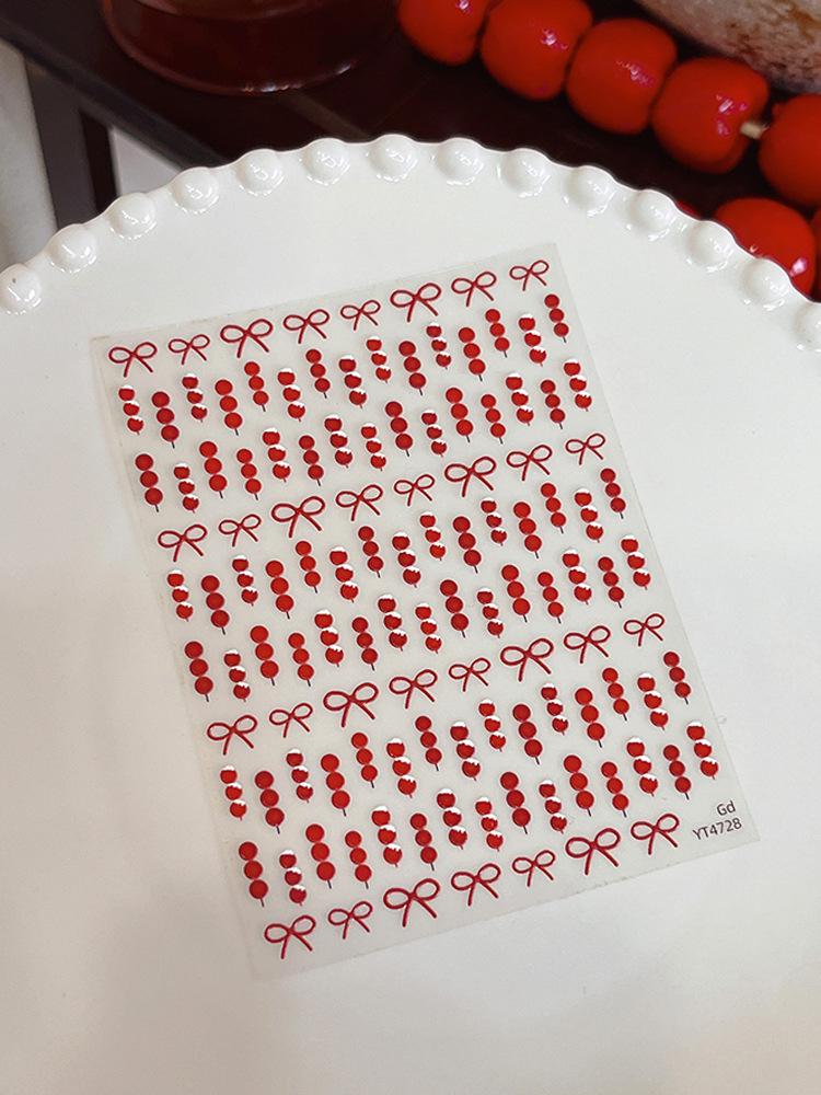 

YITU Butterfly & Fruit Jelly Nail Stickers - Ant Diagram Embossed Hawthorn Design with Adhesive Backing (YT4728)