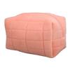 Women Makeup Storage Bag Large Capacity Soft Plush Zipper Closure Checkered Cosmetic Bag 