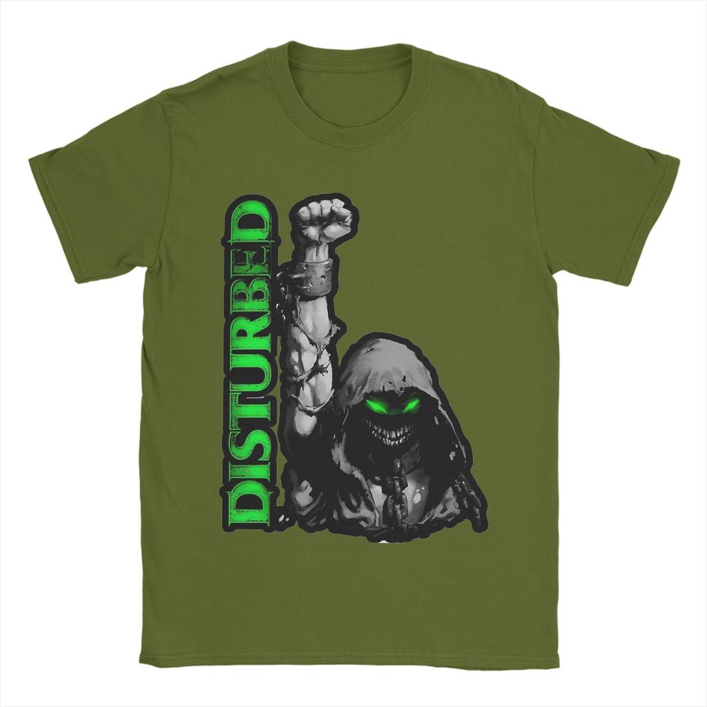 Men Warrior In Spirit Disturbed Band T Shirt Pure Cotton Tops Novelty Short Sleeve Round Neck Tee Shirt Plus Size T-Shirt