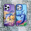Ocean Animal Cute Dolphin Phone Case For iPhone 16 15 14 Plus Pro Max 11 12 13 Pro Max Mini Shockproof Laser Back Cover Funda