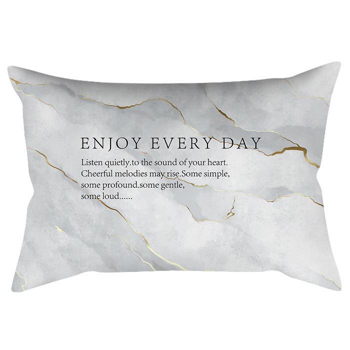 

Black And White Simple Marble Printed Waist Pillow Case Sofa Living Room Rectangular Cushion Cover Premium Durable 30*50cm