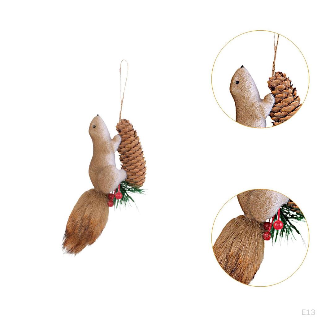 Squirrel Statue Gifts Cute Hanging Animal Sculpture for Office Xmas Tabletop
