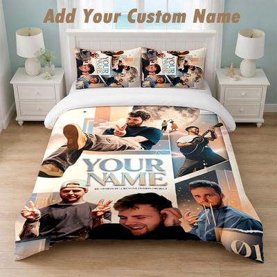 Bedding Set 1 Duvet Cover 2 Pillowcases Alex Warren Print Soft Bed Linen Bedroom Decor
