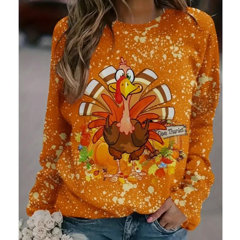 2025 Autumn & Winter Women's New Casual Crew Neck Long Sleeve Top 3D Animal Pattern