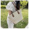 Shoulder straw bag Lazy wind handwoven bag Large capacity tote bag Women's vacation vegetable basket Beach bag