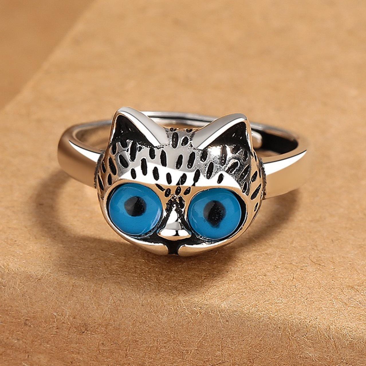 

Популярное экологически чистое высококлассное ретро кольцо с кошкой, унисекс, персонализированный темперамент opening adjustable