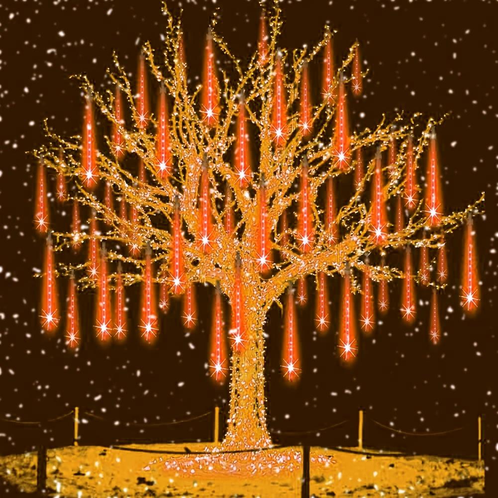Christmas Outdoor Meteor Shower Lights, Outdoor Garden Lights, Snow Meteor Shower Lights, LED Decorations Suitable for Trees
