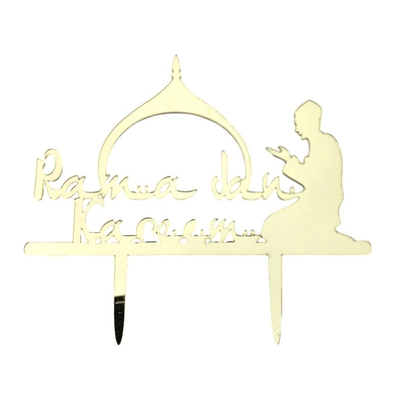 Eleganckie Akrylowe Dekoracje Tortu Islamskie Święto Toppery na Tort Ramadany Babeczki Dekoracje Zestaw 2 sztuki z Motywem Bliskowschodnim