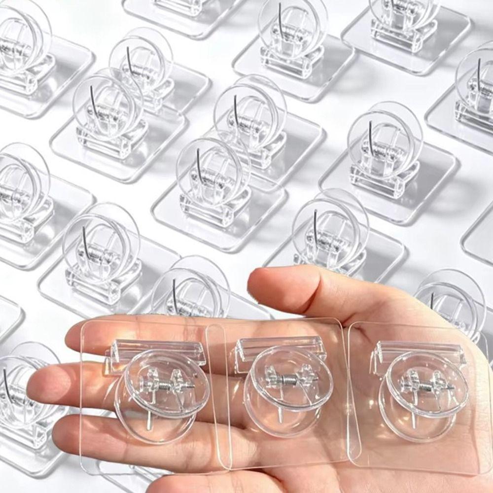 1pc Self Adhesive Refrigerator Clip Transparent Wall Clip Refrigerator Organization