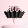 Automatic Reverse Folding Umbrella with Reflective Stripe Windproof UV Protection Large Travel Parasol