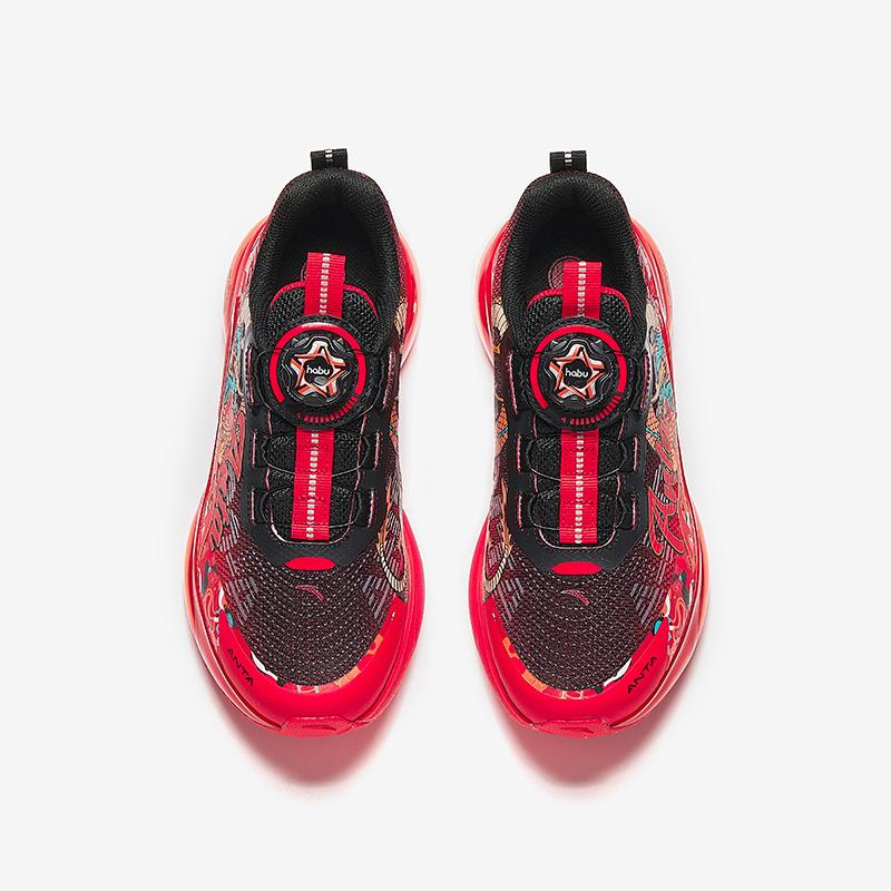 Anta Kids Fabric Energy Storage Warehouse 2.0 New Year Edition Trendy Breathable Low-Top Running Shoes Men Running Shoes Hot-Red Black 312515504-1