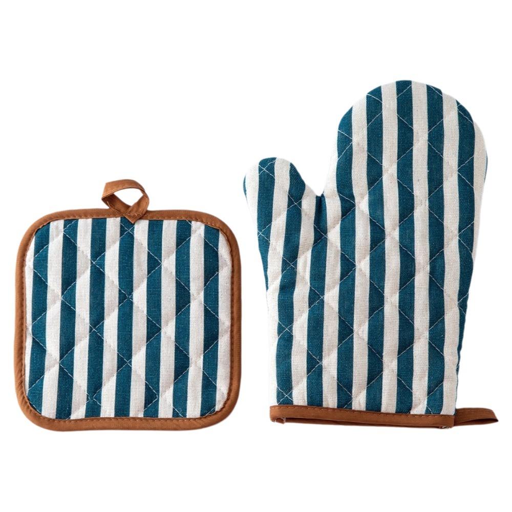 2 pcs Heat-Resistant Microwave Mitten Cotton Lining Insulated Glove  Household