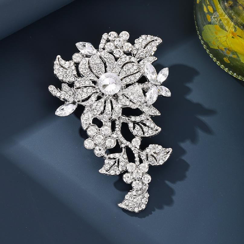 

Luxury Full Crystal Exaggerated Broocch Badges For Women Men Elegant Rhinestone Waterdrop Pin Lady Clothing Coat Corsages