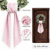 Gingham Canvas Wreath Sashes Cloth Scalloped Wreath Sash New Decorative Sashes  Door Decor Bow