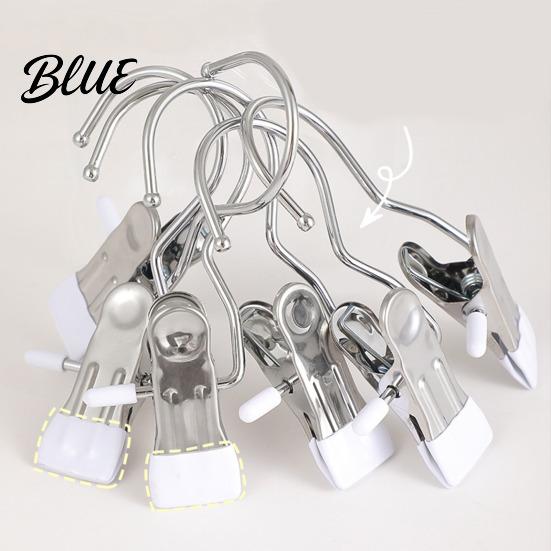 Clothespin-style Hanger Clip Rubber Coating Hook Soft Metal Clothespin 10Pcs Space-Saving Clothes Storage Durable