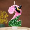 Sequin Number Birthday Candle 0-9 Creative Cake Decoration First Year Number Candle Wizard Hat