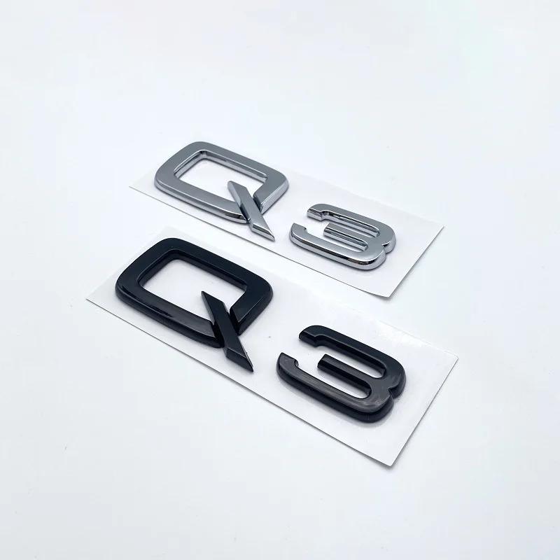 ABS Numbers Letters Q2 Q3 Q4 Q5 Q6 Q7 Q8 Emblem for Audi Q series Car Fender Trunk Rear Logo Sticker Black Silver Accessories