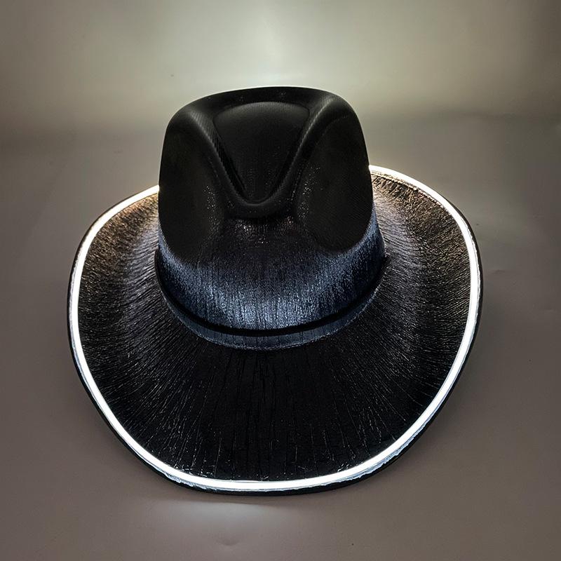 Iridescent LED Light-Up Cowboy Hat for Cosplay & Halloween