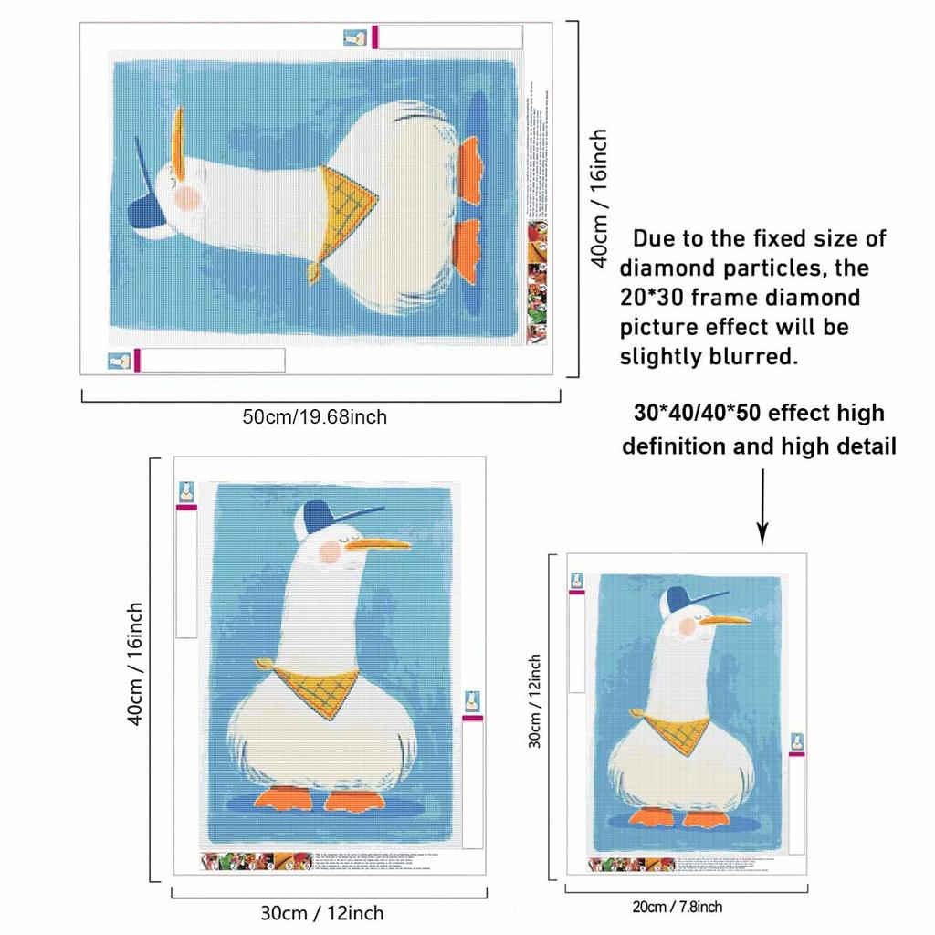 Premium 5D Diamond Painting Kits Cute Goose Full Round Drill Rhinestone Art Cross Stitch for Home Decor Wall Art Gift