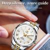 OUPINKE Men's Watch Geneva Pattern Dial Mechanical Watch Waterproof High-end Watch