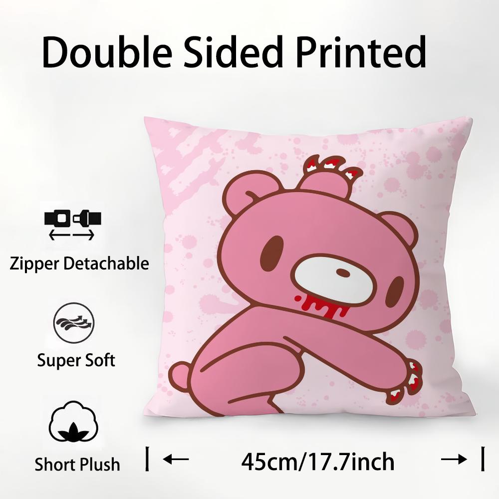 Cartoon G-Gloomy Bear Pillow Case Plush Fabric Soft Double Sided Print Sofa Cushion Cover Throw Pillow Covers