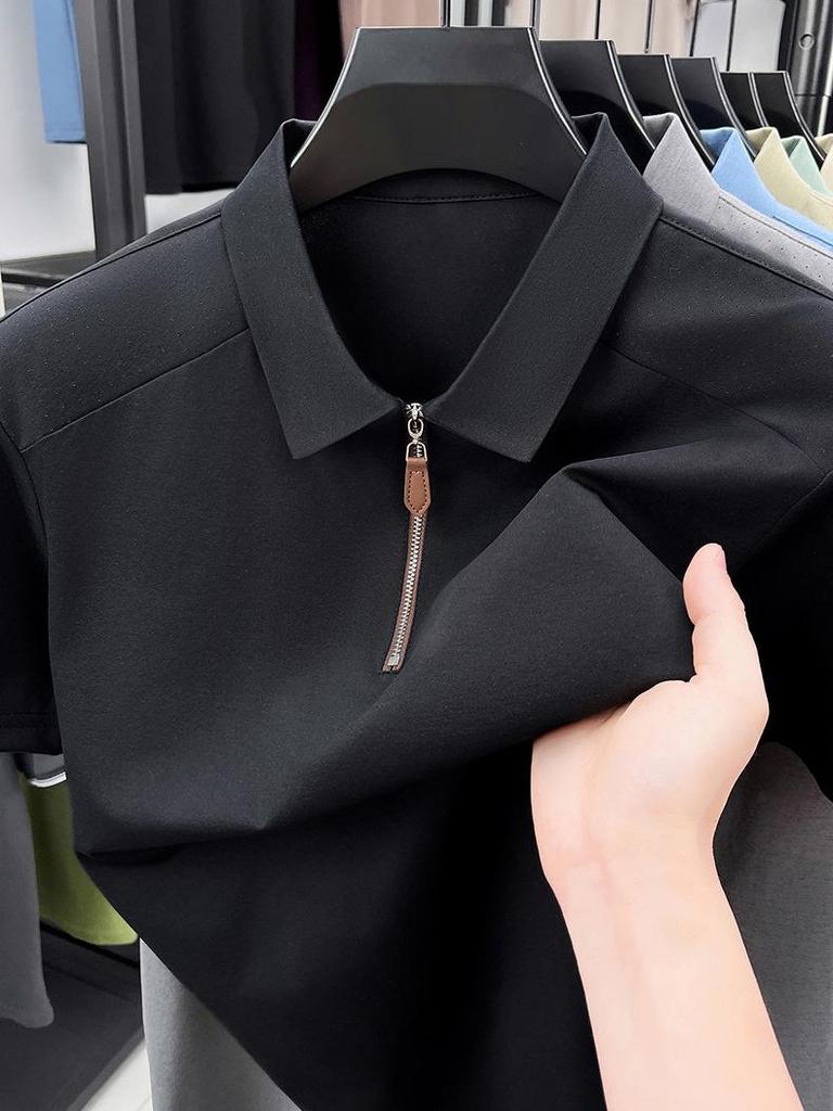 Men's Summer Breathable Short Sleeve Half-Zip Polo Shirt