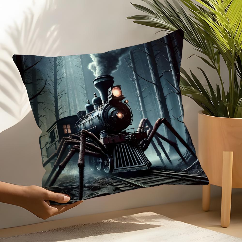 Horror Games CChooChoo Charles Pillow Case Linen Cushion Covers For Decorative Sofa Home Pillows Case Car Chair Pillows Cases