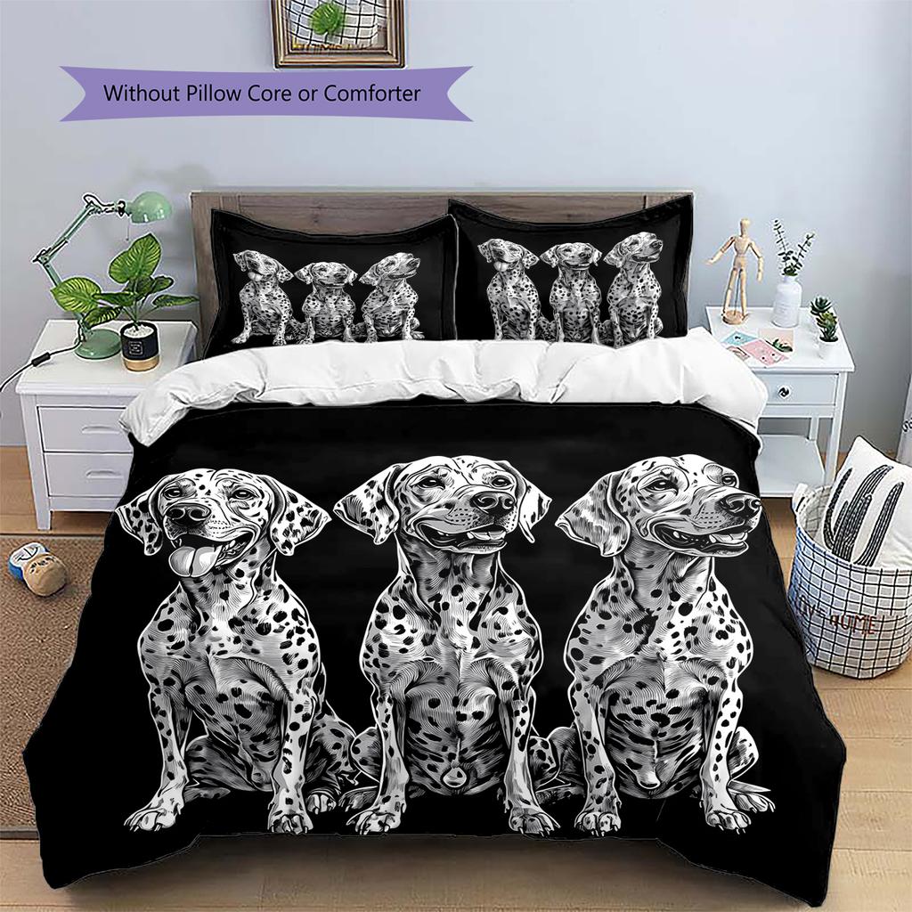 Dalmatian Pattern Bedding Home Decoration Birthday Gift (1 * duvet cover + 2 * pillowcase, without core)